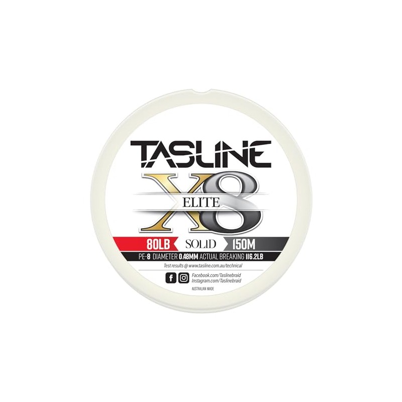 Tasline Elite Pure Spectra Solid 8X Strand Braided High Power
