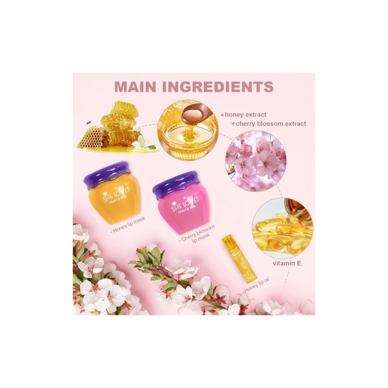 2 mascarillas de labios durante la noche, HoneySakura para el