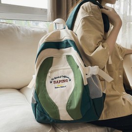 Teclado Fashion Backpack Large Bookbag Waterproof Laptop Bag Lightweight Casual Travel Daypacks (Green)