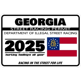 SAFETY DECAL UNLIMITED Georgia Street Racing Permit Car Truck Window Sticker Drag Racing Stickers