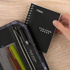 Five Star Five Star Spiral Notebooks, 6 Pack, Fat Lil' Pocket Notebooks, College Ruled Paper, 3-1/2" x 5-1/2", Small, 200 Sheets, Purple, Orange, Green, Blue, Gray, Black (38027)