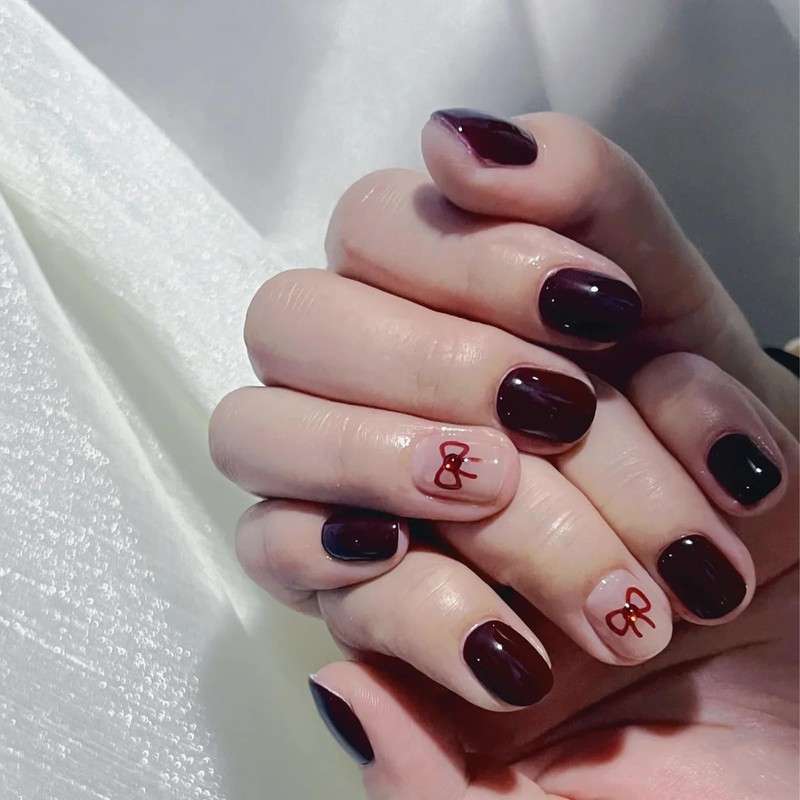 COSMOO 15ml Dark Red Quick Dry Nail Polish, Brown Red