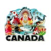 Canada Souvenir Magnet - 3D Collectible Canadian Icons Featuring Indigenous Chief, CN Tower, Niagara Falls & Totem Pole - Fridge Magnet Keepsake