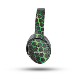 MightySkins Glossy Glitter Skin Compatible with Bose QuietComfort 35 II Headphones - Green Hex | Protective, Durable High-Gloss Glitter Finish | Easy to Apply, Remove, and Change Styles