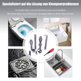 Stück Abflussreiniger Schneidkopfn, Elektrische Rohrreinigungsmaschine Spiralköpfe，Die rohrreinigungsspirale Verstopfung Schneidkopfn für Spiraldurchmesser 16mm mit 8 Stück Abflussreiniger Schneidkopf