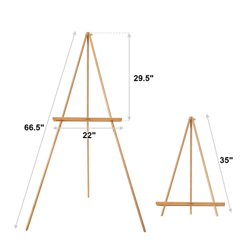Falling in Art 65" A-Frame Tripod Easel Stand, Wooden Display
