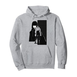 Anime Edgy Monochrome Character Illustration Girl Anime Pullover Hoodie