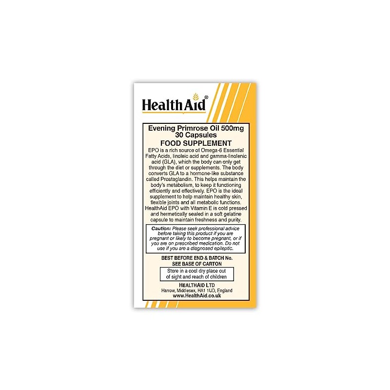 HealthAid Evening Primrose Oil 500mg 30 Capsules