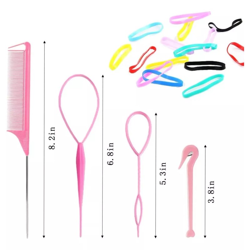 CONEJO MODA Kit Accesorios Para Peinar Trenzado Profesionales Cabello