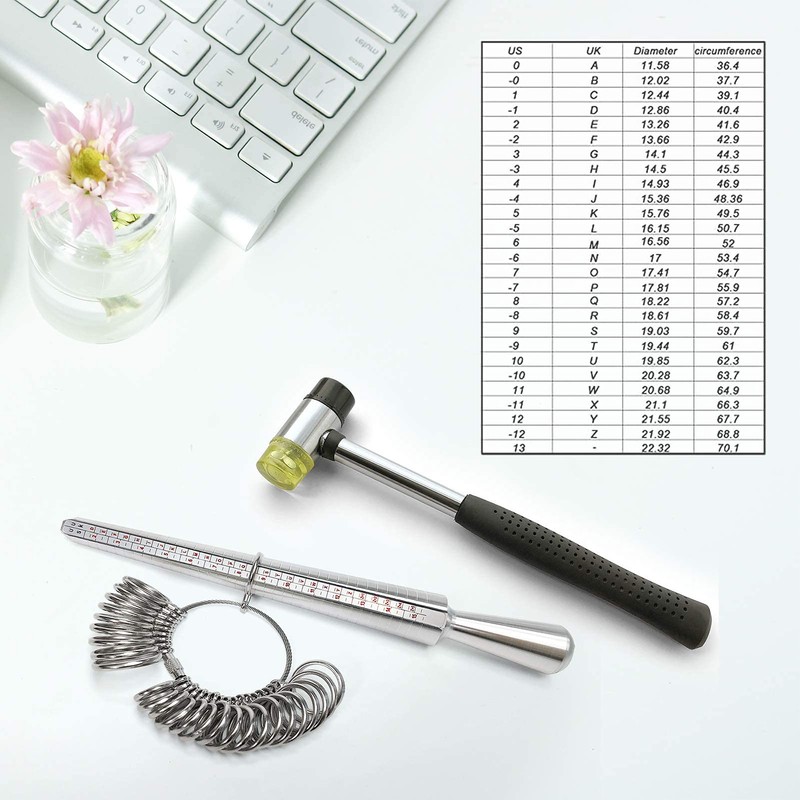 Ring Sizer Measuring Tool Metal Ring Mandrel Ring Gauge 1-13