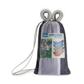 Bliss Hammocks Gray & White Stripe Hammock in a Bag