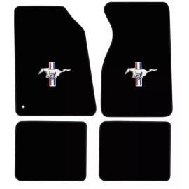 Auto Custom Carpets Inc. New! 1994-2004 Ford Mustang CARPET Black Floor Mats w/ Embroidered Pony Logo 4pc - COUPE