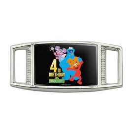 Sesame Street 4th Birthday Rectangular Shoe Shoelace Shoe Lace Tag Runner Gym Charm Decoration