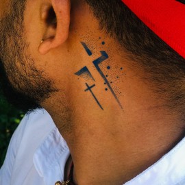 Nirbffo Large Lasting Cross Waterproof Temporary Tattoo Men and Women Cross Tattoos Sticker 10 Sheets 10x6CM