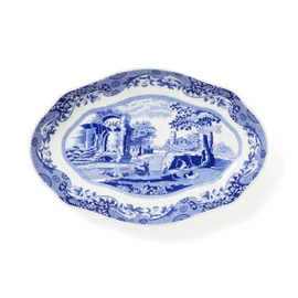 Spode Blue Italian Fluted Oval Dish 23 cm