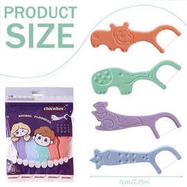 240 Stück Zahnseide Kinder, Floss Sticks Kids, Zahnseide mit kindergerechtem Griff in 4 bunt Tierformen, Flossers Kids, Natürliche Umweltfreundlich für Engen Zahnzwischenräume, bunte Farben