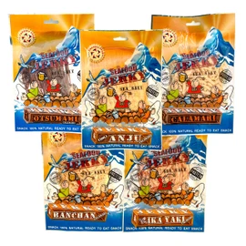 CANTINA STAR Calamari Party Set | Calamari Jerky (Dried Calamari) | Anju, Banchan, Calamari, Ika Yaki, Otsumami | 2.8oz - 5 Count