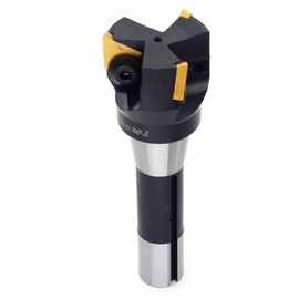 OSCARBIDE 2"Indexable End Mill,R8 Shank,90 Degree,3 Flutes,with 3 Pcs TPCN43PDTR(TPG43) Carbide Inserts,Milling Lathe Lathing