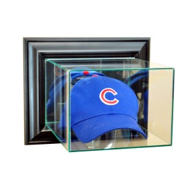 New Wall Mounted Cap / Hat Glass Display Case UV Cherry Molding FREE SHIPPING