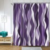 ChloropLastid Modern Geometric Shower Curtain Purple and Black Striped Simple