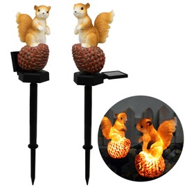 Solar Lights Outdoor Waterproof Decorative,2 Pieces Squirrel Decor,16 inch x 5 inch x 3 inch,Yard Decorations Outdoor,Garden Animals Outdoor Decor,for Yard Patio Garden Lawn Decoration