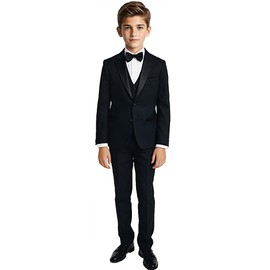 Black n Bianco Boys Tuxedo in Black Dresswear Set Size 6