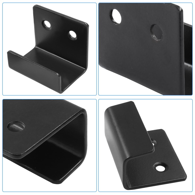 Black Tile Wall Mount Bracket, 8 Pcs, Inner Width 25mm