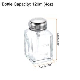 sourcing map Solvent Alcohol Dispensers 120ml(4oz) Push Down Liquid Dispenser Pump Bottle Sprinkler Head with Plastic Tube and Copper Core for Alcohol Solution