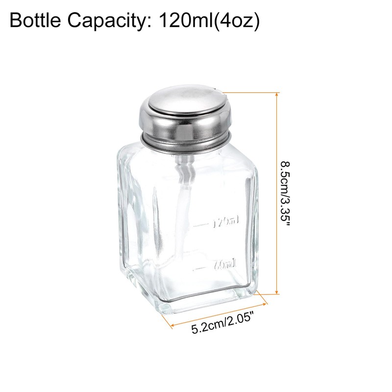 sourcing map Solvent Alcohol Dispensers 120ml(4oz) Push Down Liquid Dispenser