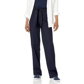 Anne Klein Women's High Rise Tie Front Trouser Jean (32), Indigo Rinse Wash, 8