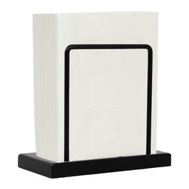 Napkin Holder, Napkin Holder Made of Wood and Metal, Napkin Holder Black, Napkin Dispenser Wooden for Table Kitchen Accessories, for Restaurants, Cafes, Kitchens, Hotels, Table Decorations