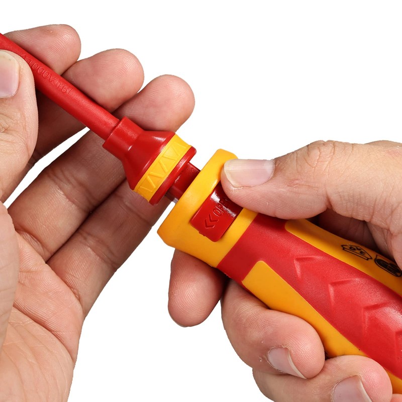 Geevorks 13-Piece Insulated Screwdriver Set Including Voltage Tester, TPR Handle,
