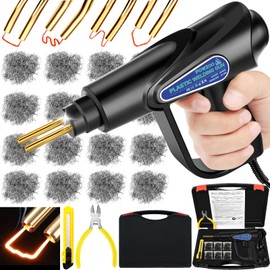 POWZOO 80 W plastic welding, with 6 types, 800 piece welding nail, flat/outer corner/inner corner/shaft clamps, plastic welding machine, for car bumper repair, car repair kit.