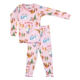 Books to Bed Nutcracker Pajamas Girls Set Long Sleeve Holiday Toddler Christmas Pajamas Kids Jammies PJs with Books Size 4t Pink