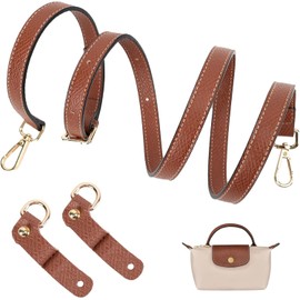 Shoulder Strap for Longchamp Women's Bag, Adjustable Shoulder Strap for Bags, Leather Strap, Carry Straps for Longchamp Mini Bag Straps, Bag Strap Extension (Width of Shoulder Strap 1.4 cm), brown