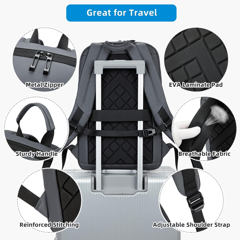 Caoroky knight Backpack Laptop Men 15.6 inch Slim Work Business