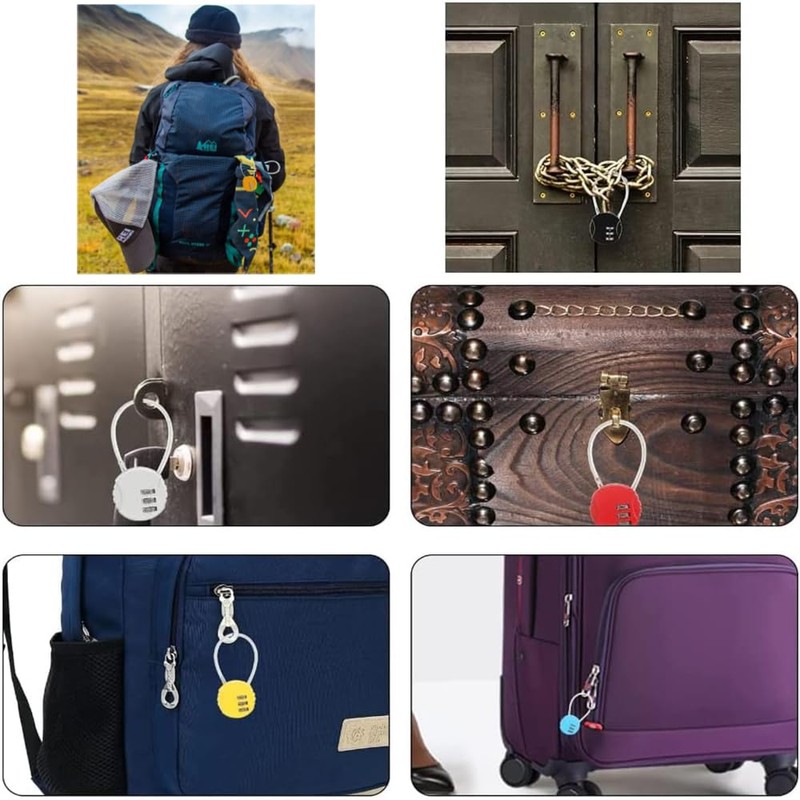 Set of 6 Suitcase Lock Combination Lock 3 Digits Luggage