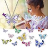 Hipunk 925 Sterling Silver Birthstone Butterfly Jewelry Women Crystal Animal