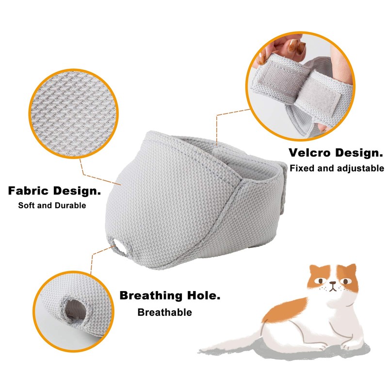 OHCOZZY Cat Muzzle with Breathable Mesh, Muzzle for Cats Prevent