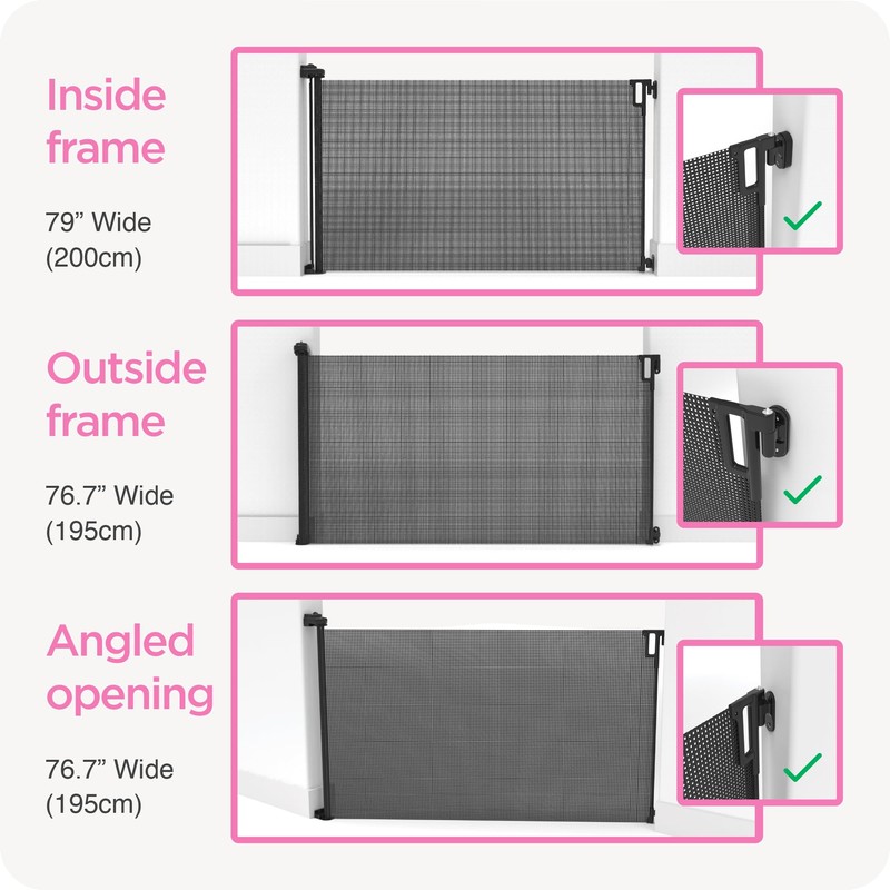Perma Child Safety Indoor Outdoor Ultimate Retractable Baby Gate, 38.6"