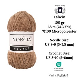 Hilo de terciopelo suave de chenilla para ganchillo súper voluminoso, 100 g (74.3 yardas) para tejer Amigurumi