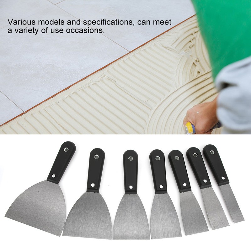 7 Pcs Putty Knife Portable 1in~5in Scraper Blade Wall Shovel