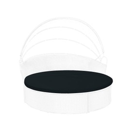 FSJITF Outdoor Weatherproof Sunproof Waterproof Round Bed Cover, with Elastic Round Sofa Sun Bed Cushion Cover, Replacement Patio Furniture Daybed Cover, Cover ONLY (Black, 66in)