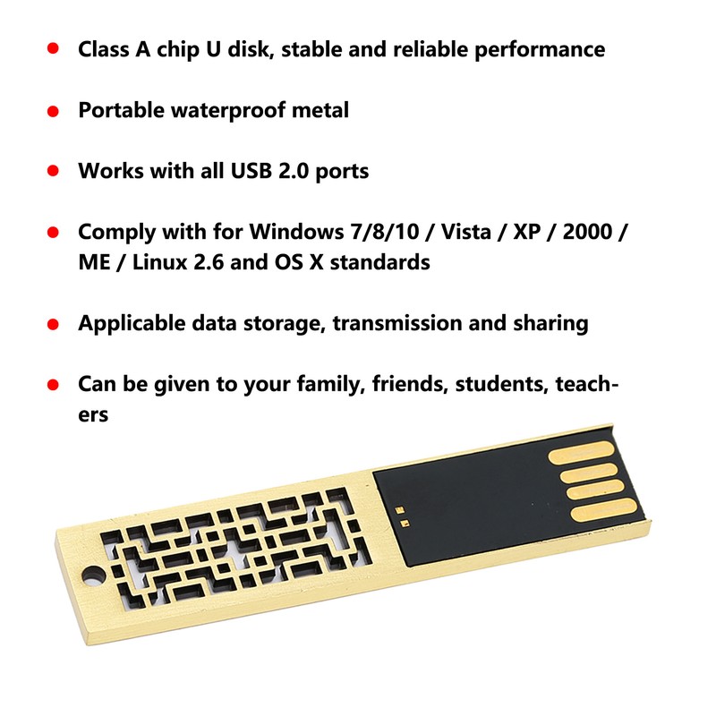 USB Flash Disk Portable Waterproof Metal 2.0 Drive Storage Memory