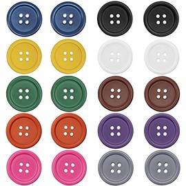50 botones de 25 mm de 1 pulgada para manualidades, botones grandes, botones de costura redondos de 4 agujeros, botones de manualidades de colores mixtos para coser álbumes de recortes y