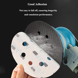 HOTCKB Sanding Discs 180 mm Velcro Sandpaper 8 Holes Round Sanding Sheets Diamond Shape Eccentric Sandpaper Blue Grit 180 Pack of 15