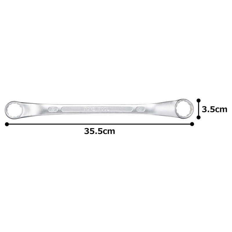 TONE M45-2427 Long Glasses Wrench (45°) Double Side Width 0.9