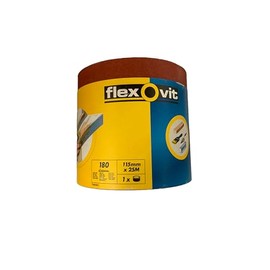 Flexovit Sandpaper Roll 115mm x 25meters 180 Extra Fine Grit for Fine Finishing : Unpunched 25m (1)