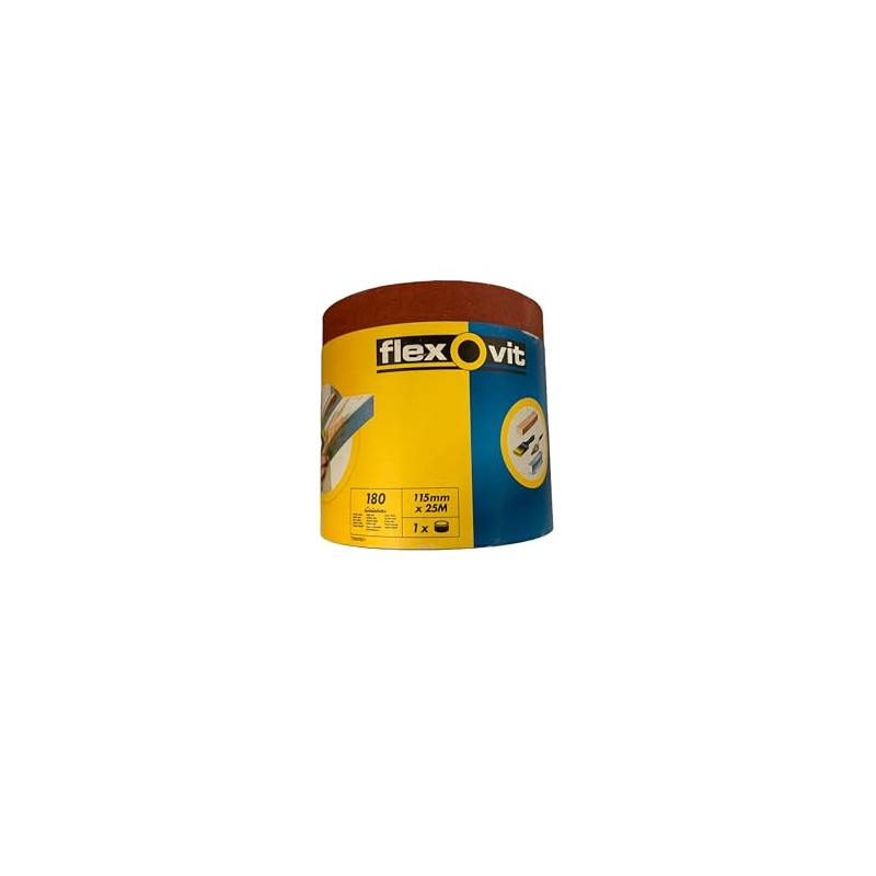 Flexovit Sandpaper Roll 115mm x 25meters 180 Extra Fine Grit