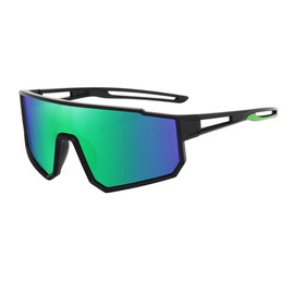 ICECONY Polarized Kids Sports Sunglasses Youth UV400 Protection Baseball Golf Cycling Shades Sun Glasses for Boys Girls (Black/Green)